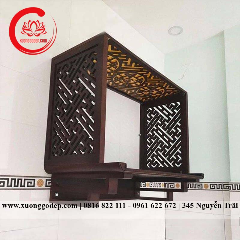 Bàn thờ treo kết hợp vách ngăn chữ Vạn 